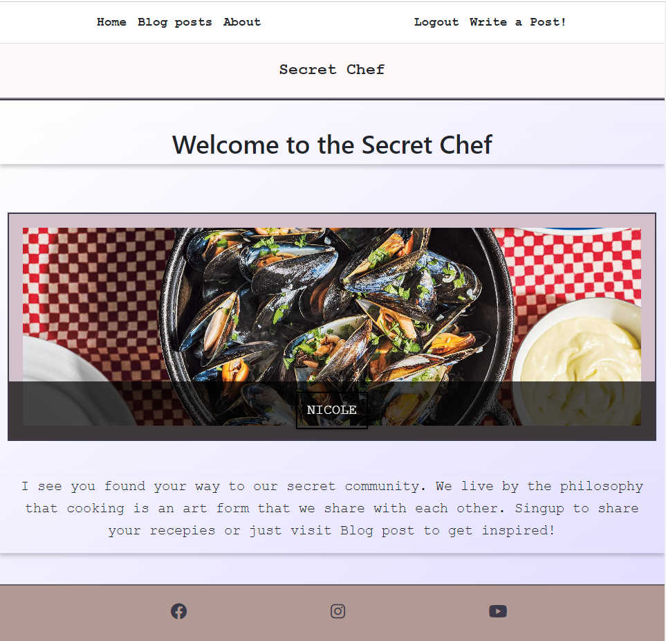 Seret Chef home page